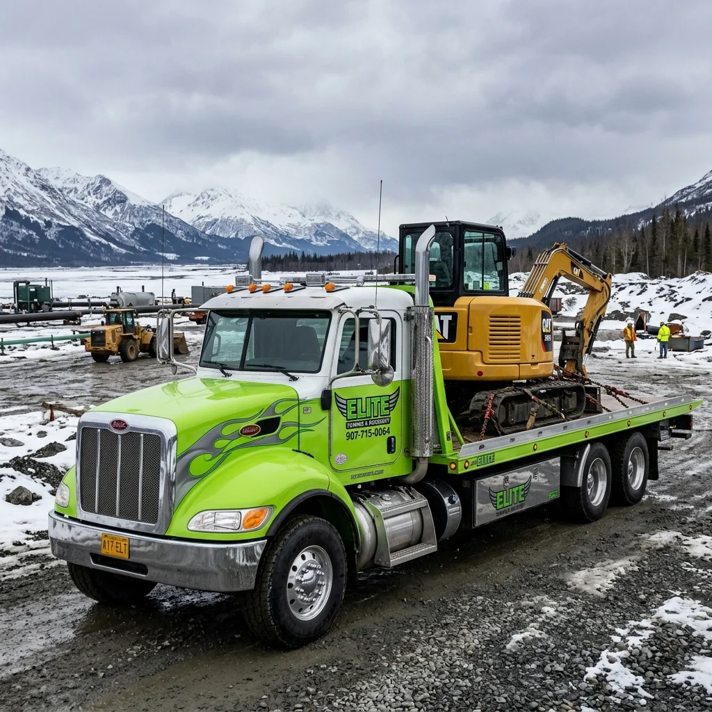 Custom Peterbilt carrying excavator concept