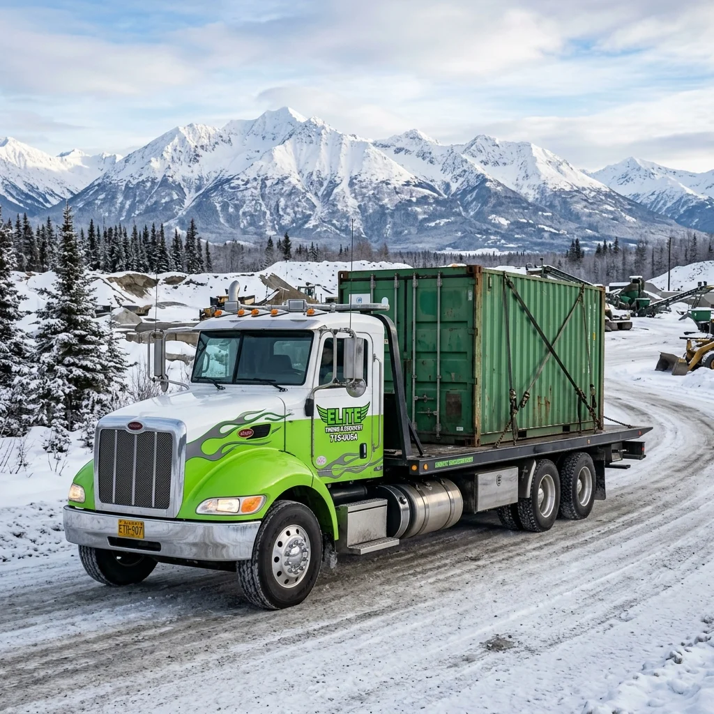 Custom Peterbilt transporting connex container concept