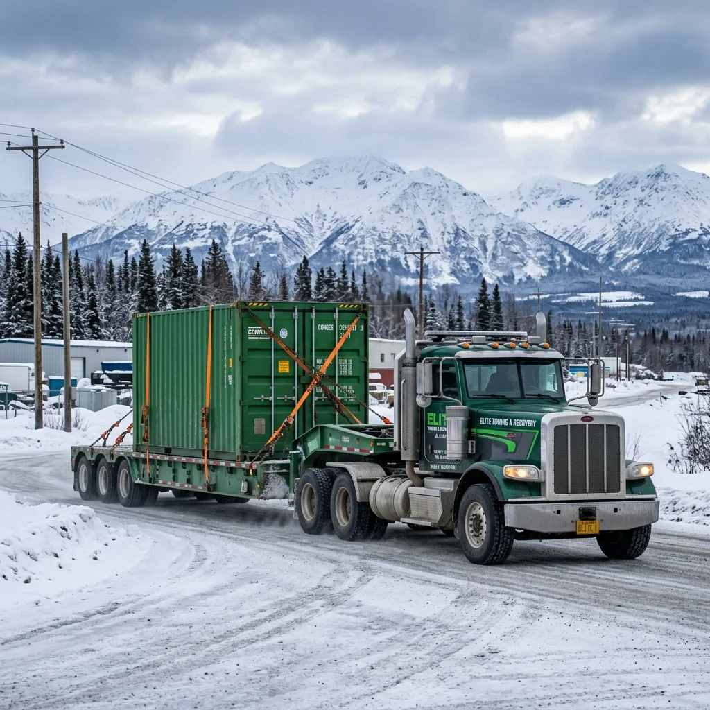 Heavy duty flatbed transporting connex container concept